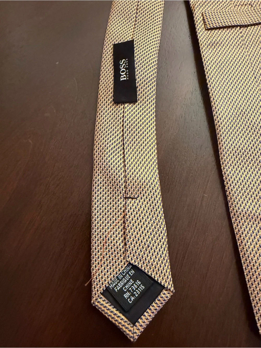 Men's Woven Yellow and Blue Patterned Tie 3” wide